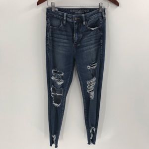 AEO Super Stretch x4 Super Hi Rise Jegging Distressed Jean 8